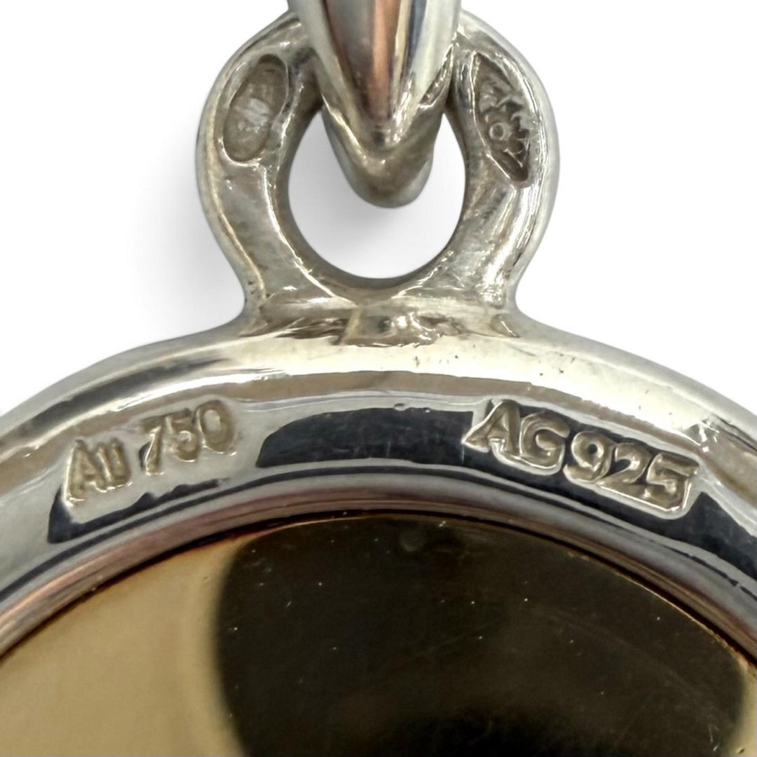 Excellent HERMES Necklace Serie Pendant Silver AU750 Women