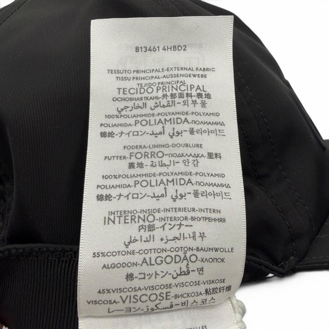 Pristine GUCCI cap Logo embossed baseball hat black Nylon mens XL 813461