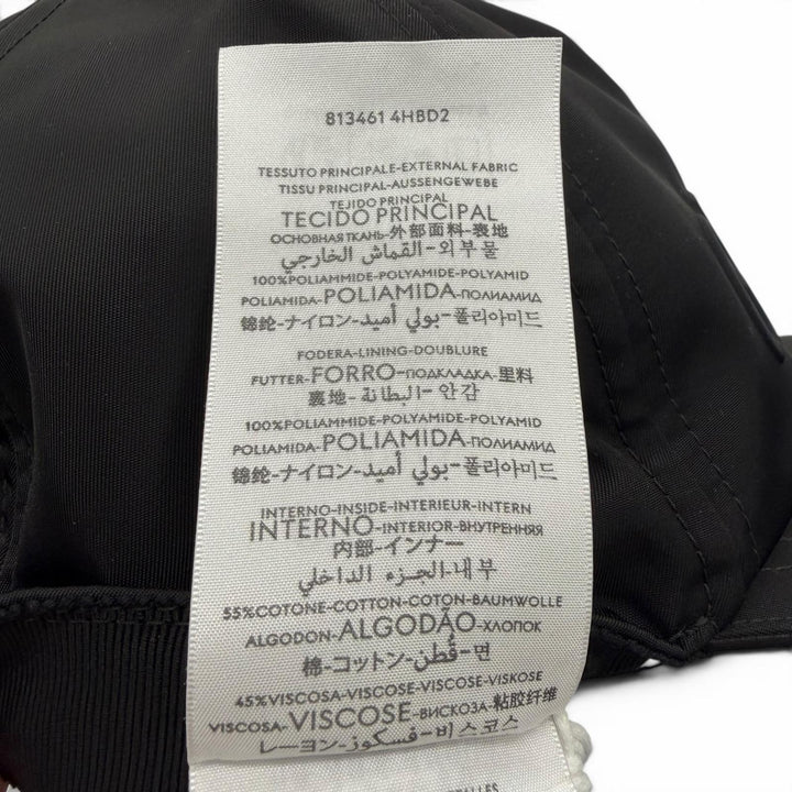 Pristine GUCCI cap Logo embossed baseball hat black Nylon mens XL 813461