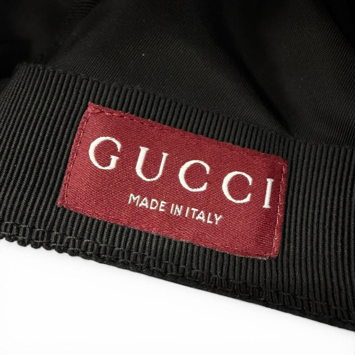 Pristine GUCCI cap Logo embossed baseball hat black Nylon mens XL 813461