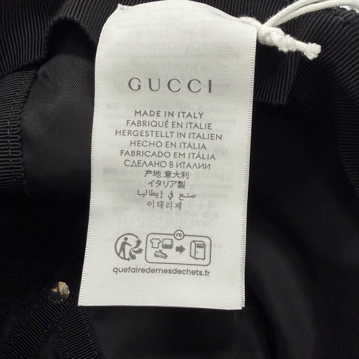 Pristine GUCCI cap Logo embossed baseball hat black Nylon mens XL 813461