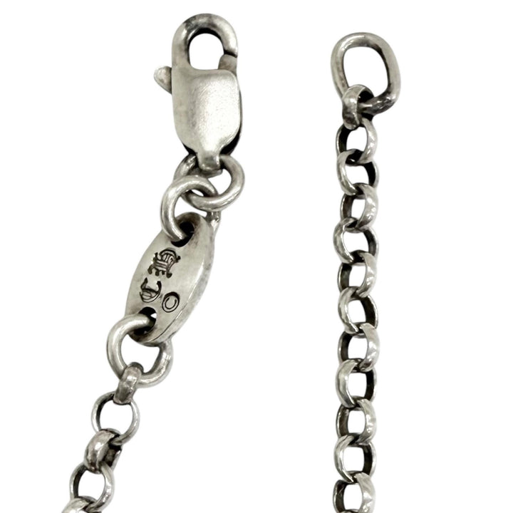 Great CHROME HEARTS Necklace Roll Chain 18 inches Silver SV925 mens