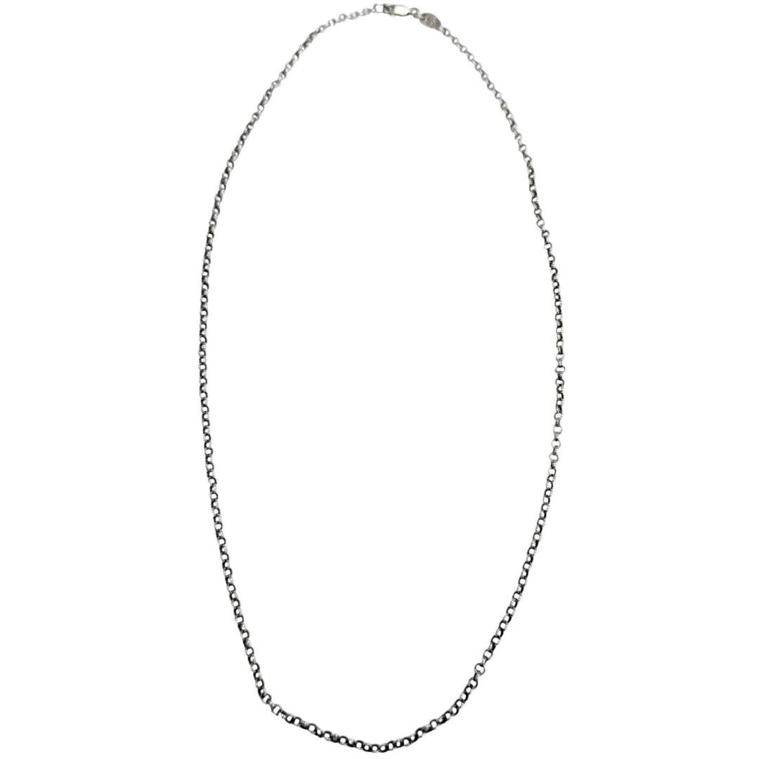 Great CHROME HEARTS Necklace Roll Chain 18 inches Silver SV925 mens
