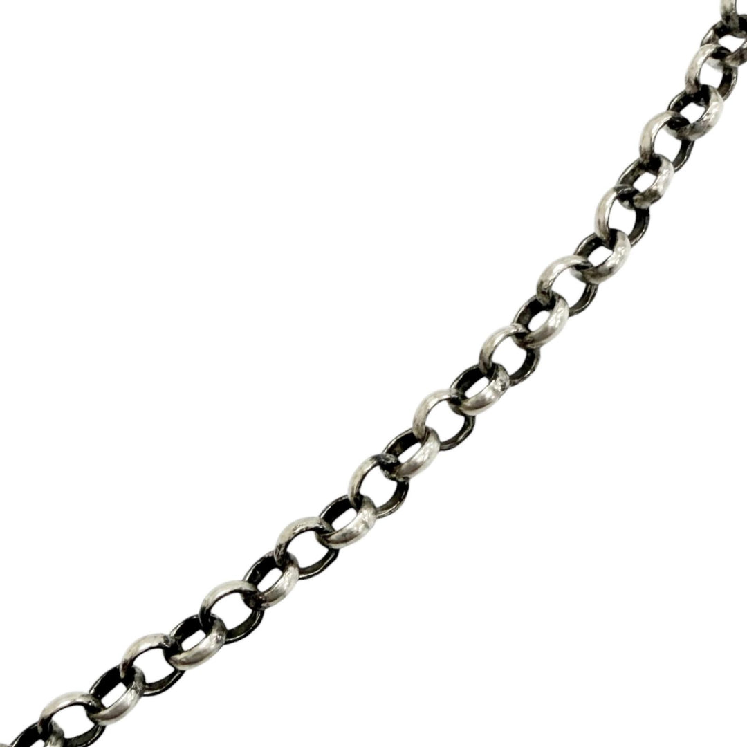 Great CHROME HEARTS Necklace Roll Chain 18 inches Silver SV925 mens