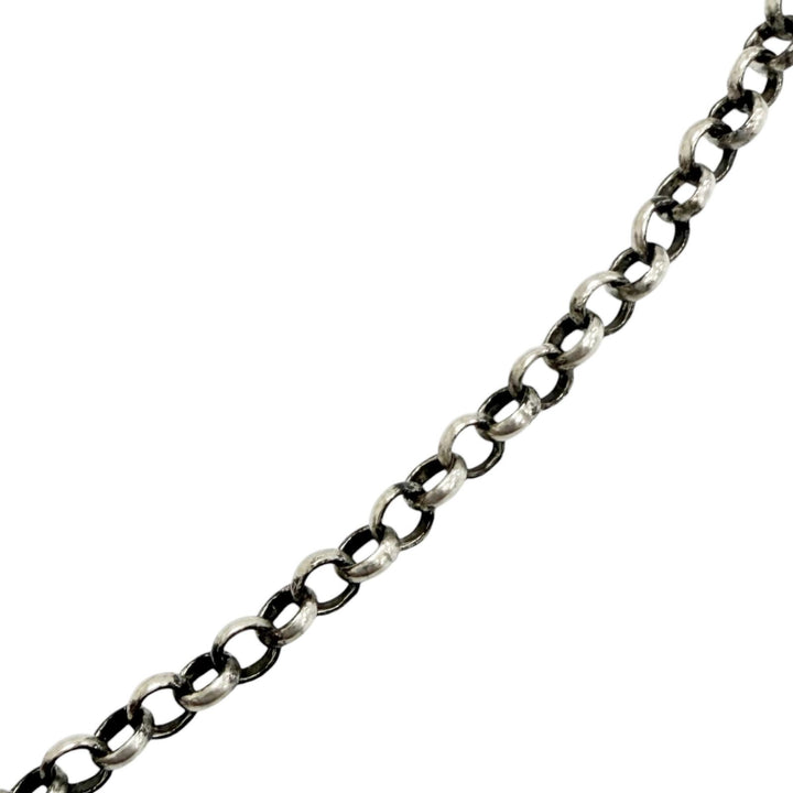 Great CHROME HEARTS Necklace Roll Chain 18 inches Silver SV925 mens