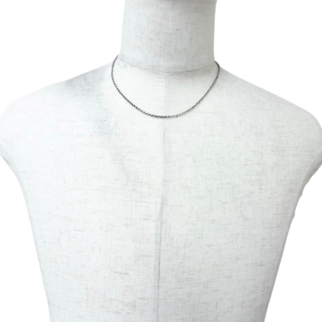 Great CHROME HEARTS Necklace Roll Chain 18 inches Silver SV925 mens