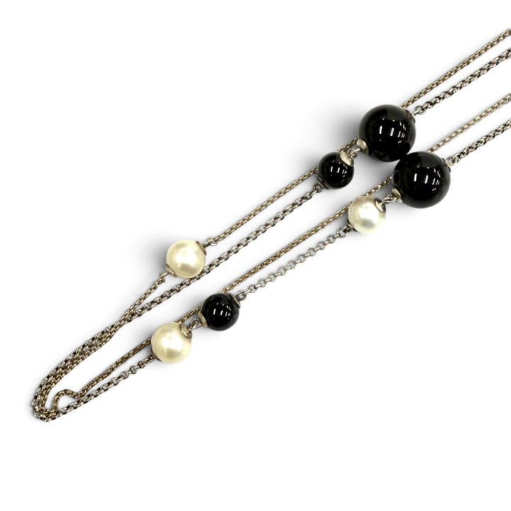 Great Georg Jensen Necklace station long black 925 Women