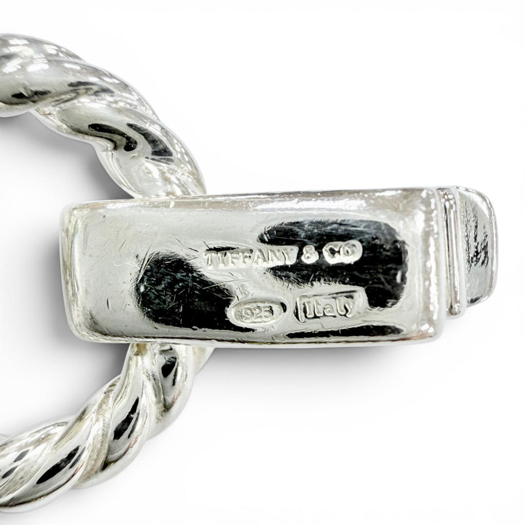 Great TIFFANY&Co. bracelet Twist circle Total length around7.5"" Silver 925 mens