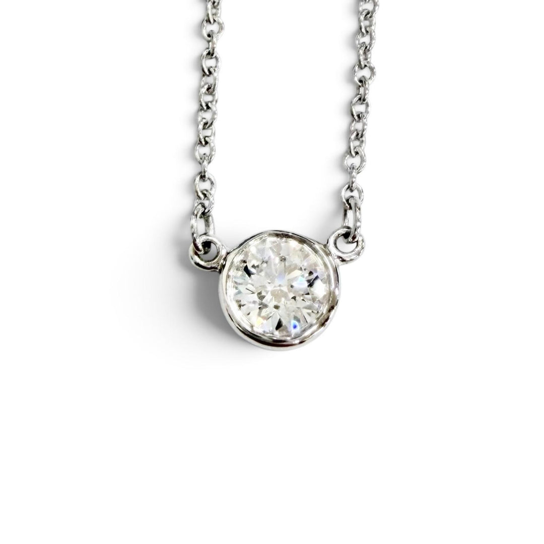 Excellent TIFFANY&Co. Necklace By the yard 1P Diamond around 0.18ct PT950