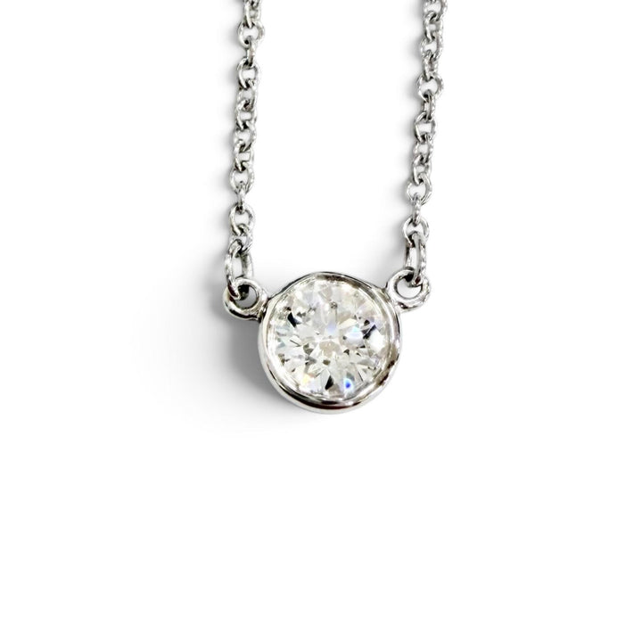 Excellent TIFFANY&Co. Necklace By the yard 1P Diamond around 0.18ct PT950