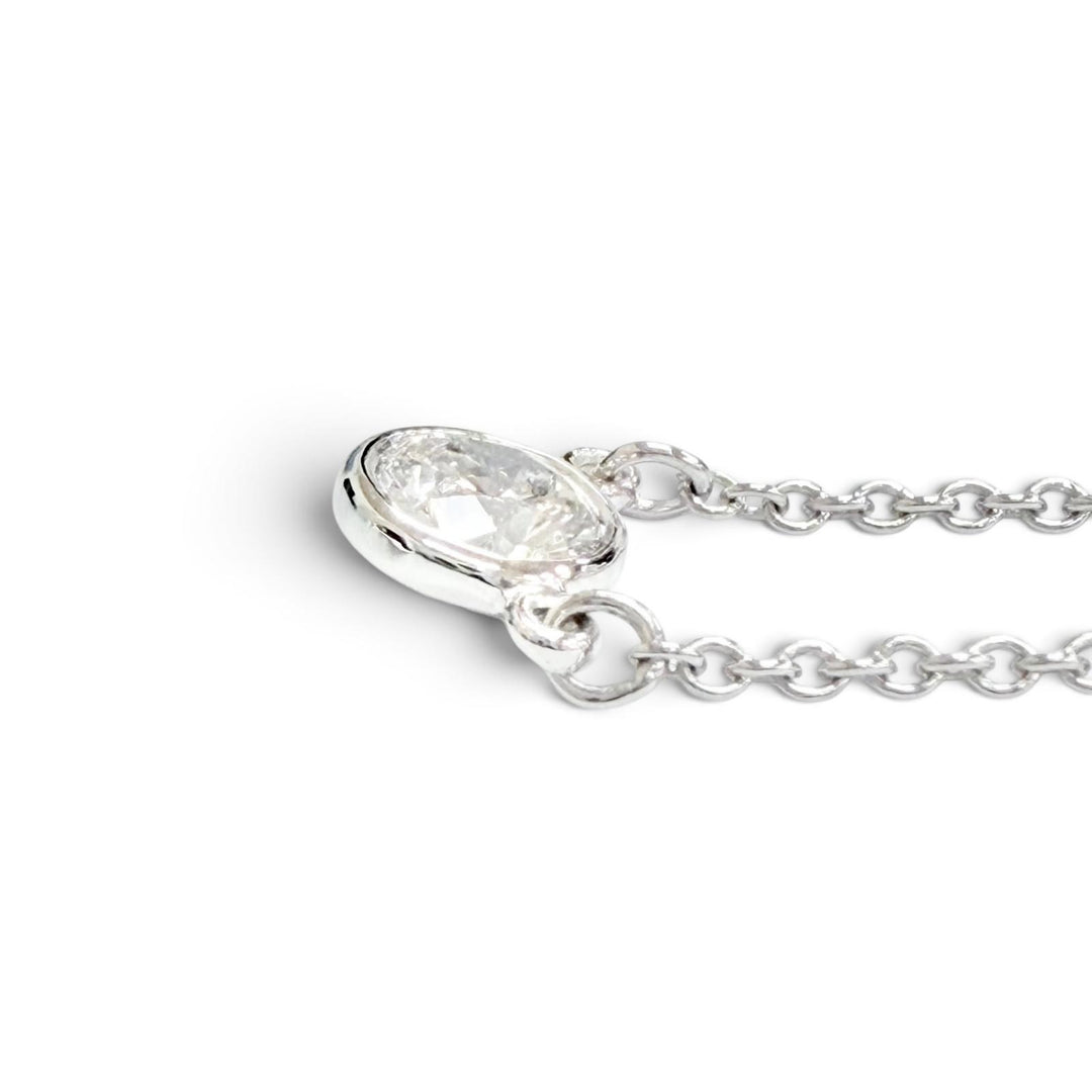 Excellent TIFFANY&Co. Necklace By the yard 1P Diamond around 0.18ct PT950