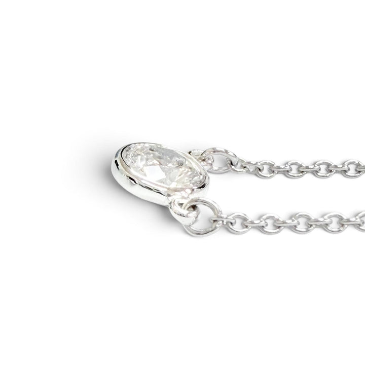 Excellent TIFFANY&Co. Necklace By the yard 1P Diamond around 0.18ct PT950