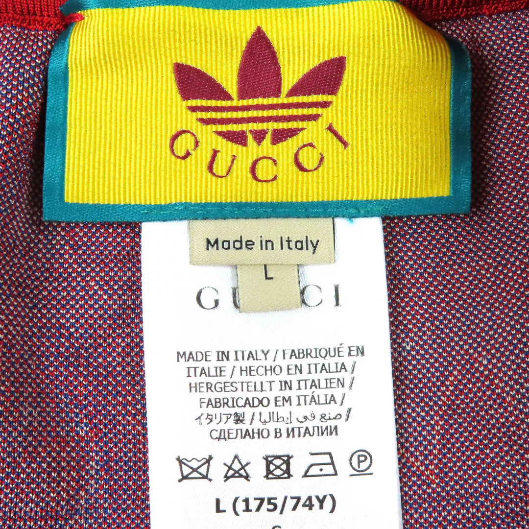 Excellent GUCCI adidas Shorts Trefoil Jacquard Red Rayon Women L 702873