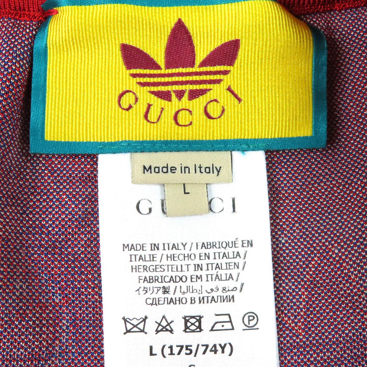 Excellent GUCCI adidas Shorts Trefoil Jacquard Red Rayon Women L 702873