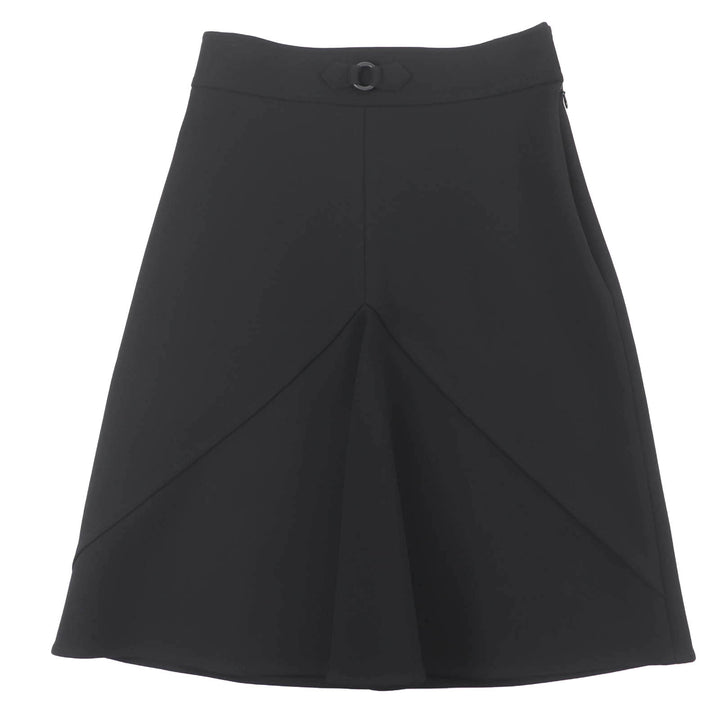 Excellent HERMES flare skirt Knee length black Rayon Women 36 3E0315DJ