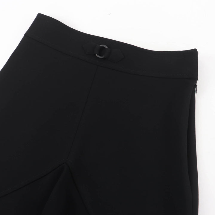 Excellent HERMES flare skirt Knee length black Rayon Women 36 3E0315DJ