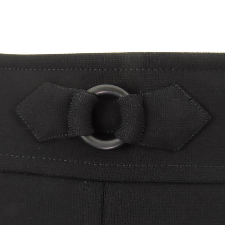 Excellent HERMES flare skirt Knee length black Rayon Women 36 3E0315DJ