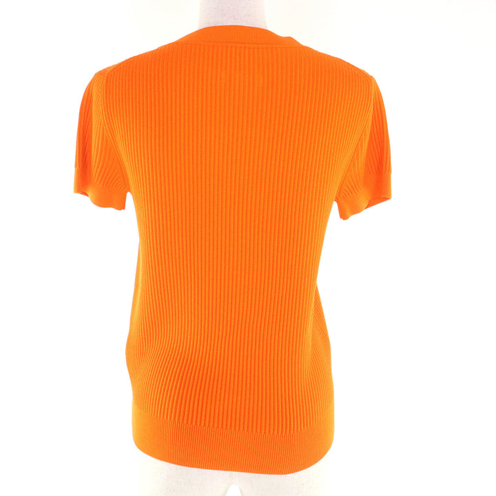 Excellent HERMES Crew neck, short-sleeved, ribbed knit top Rayon 34 3E2605D6