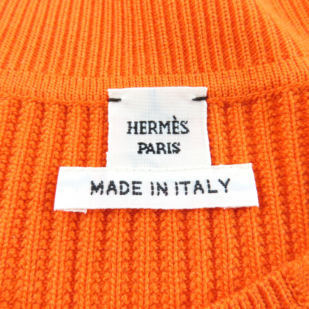Excellent HERMES Crew neck, short-sleeved, ribbed knit top Rayon 34 3E2605D6