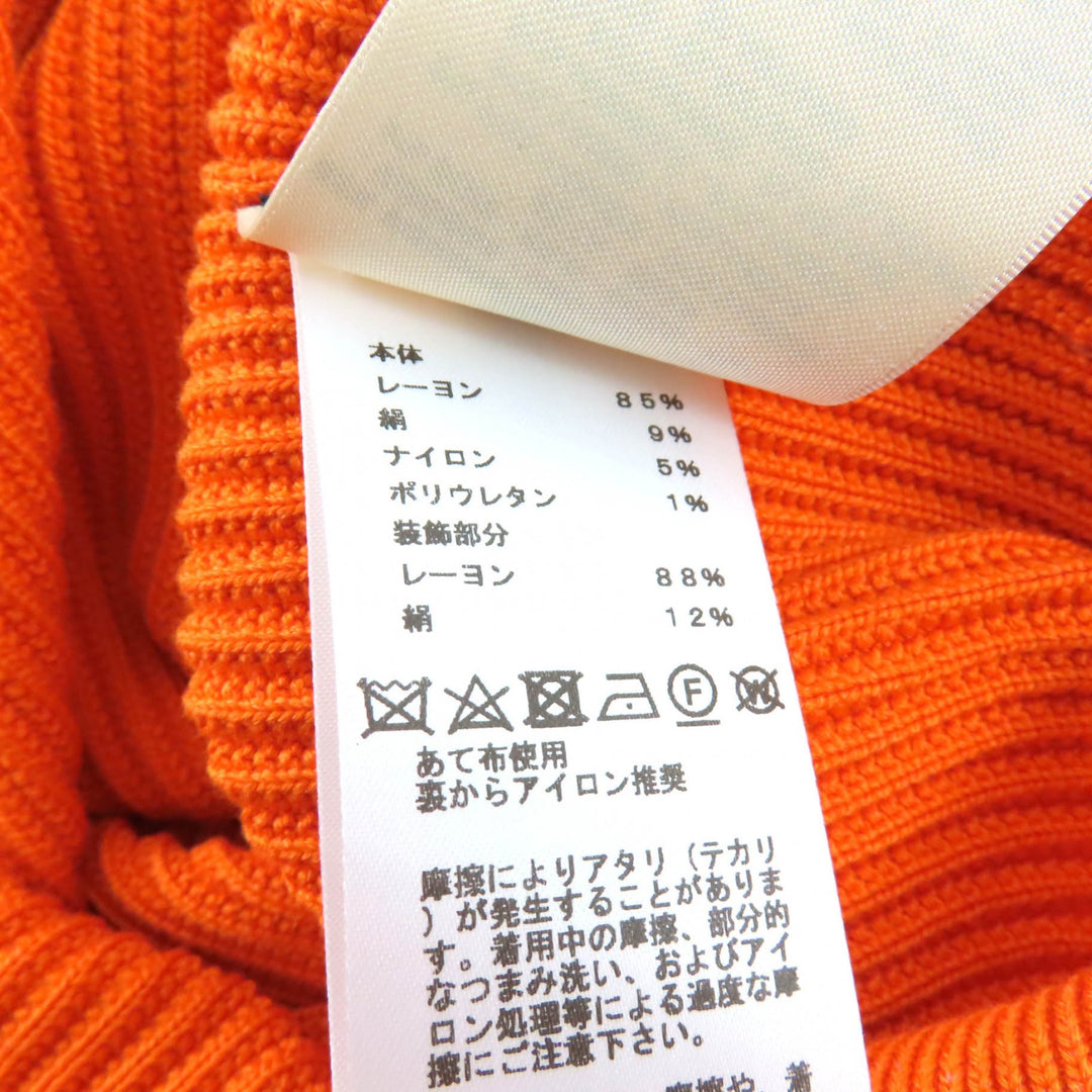 Excellent HERMES Crew neck, short-sleeved, ribbed knit top Rayon 34 3E2605D6