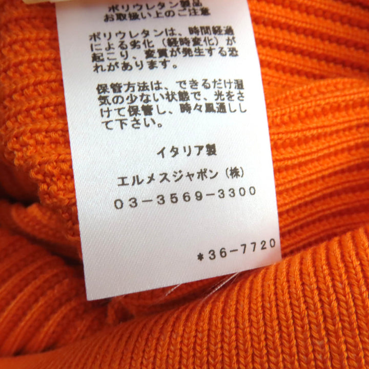 Excellent HERMES Crew neck, short-sleeved, ribbed knit top Rayon 34 3E2605D6