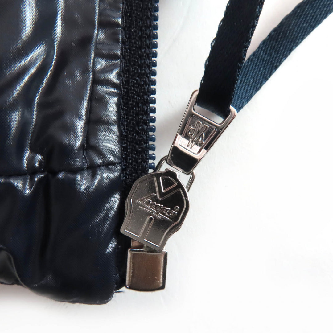 Pristine MONCLER Down jacket MAYA Logo patch and hood Navy Nylon Kids