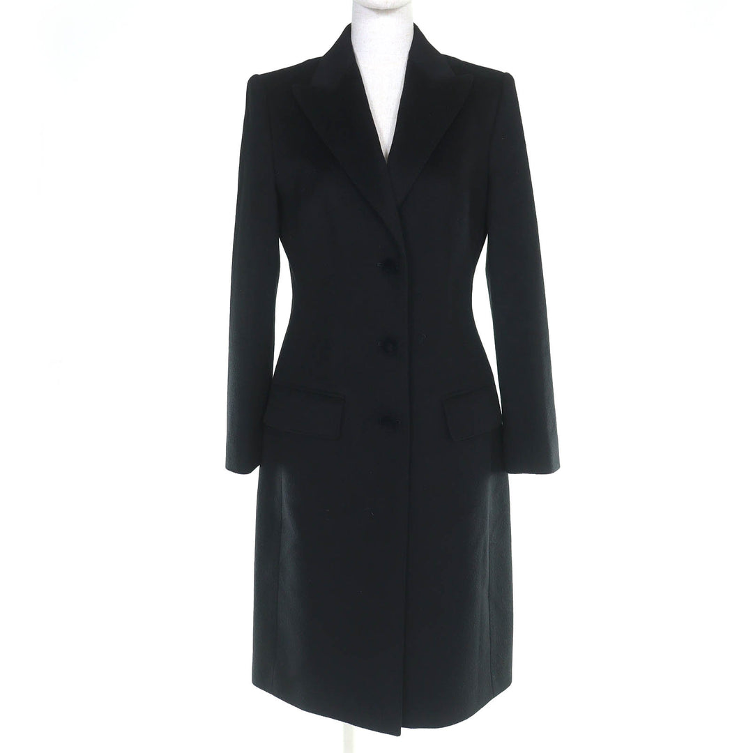 Excellent DOLCE&GABBANA Leopard print lining, peaked lapel long coat 42 F0Q41T