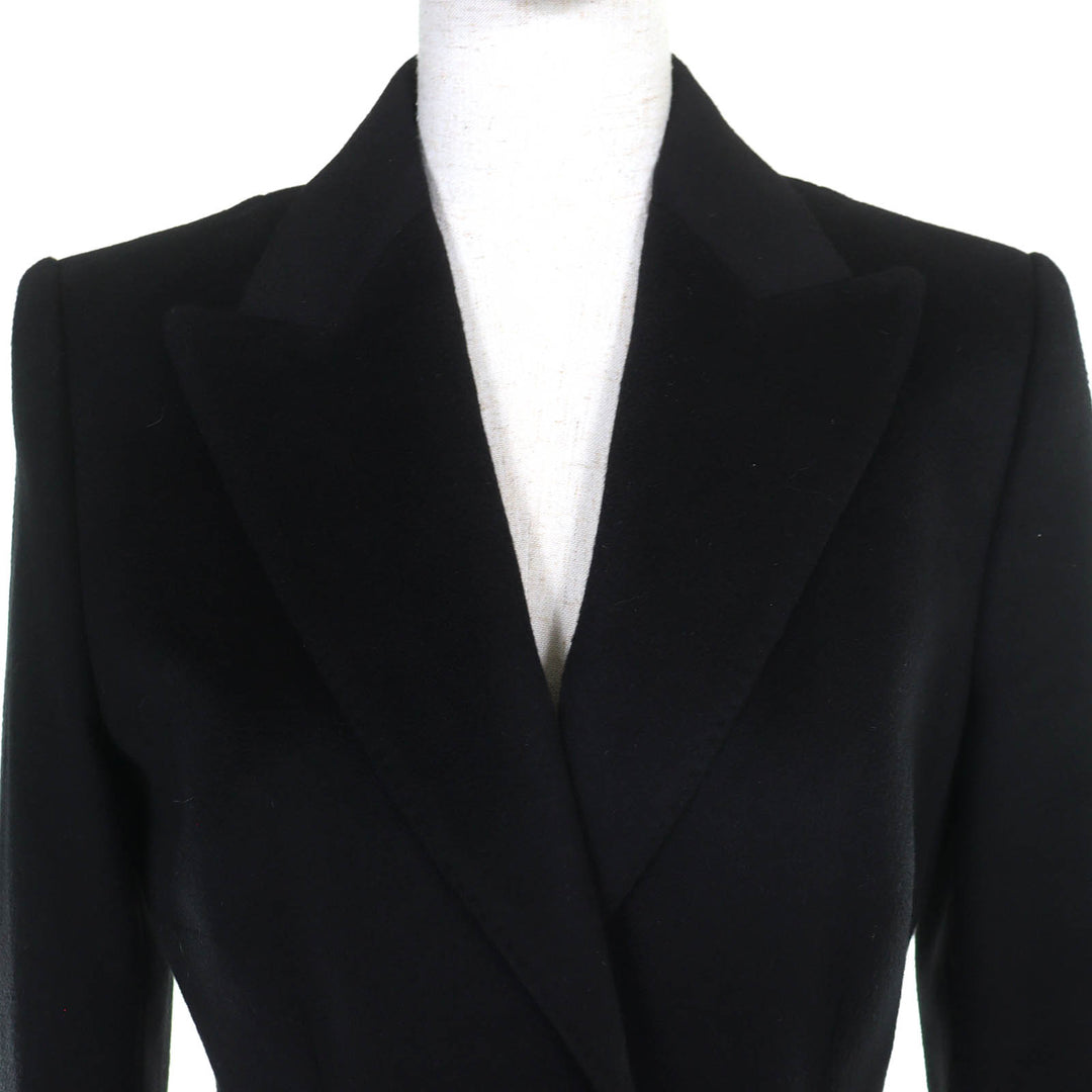 Excellent DOLCE&GABBANA Leopard print lining, peaked lapel long coat 42 F0Q41T