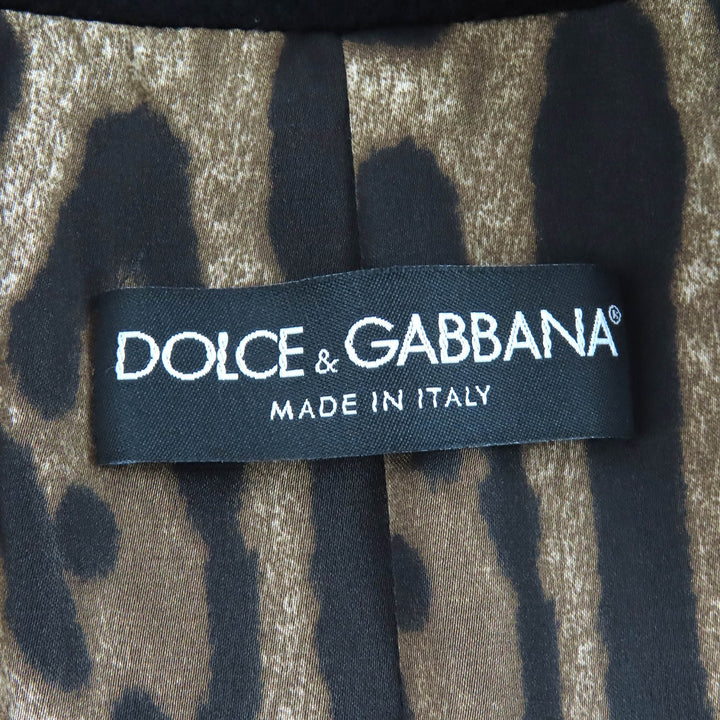 Excellent DOLCE&GABBANA Leopard print lining, peaked lapel long coat 42 F0Q41T
