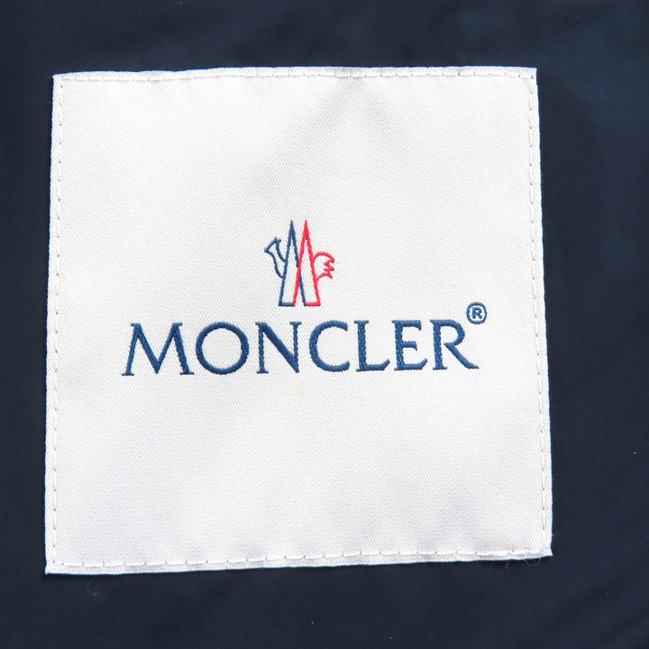 Great MONCLER Nylon jacket FETUQUE Logo patch zip hoodie Navy polyester mens