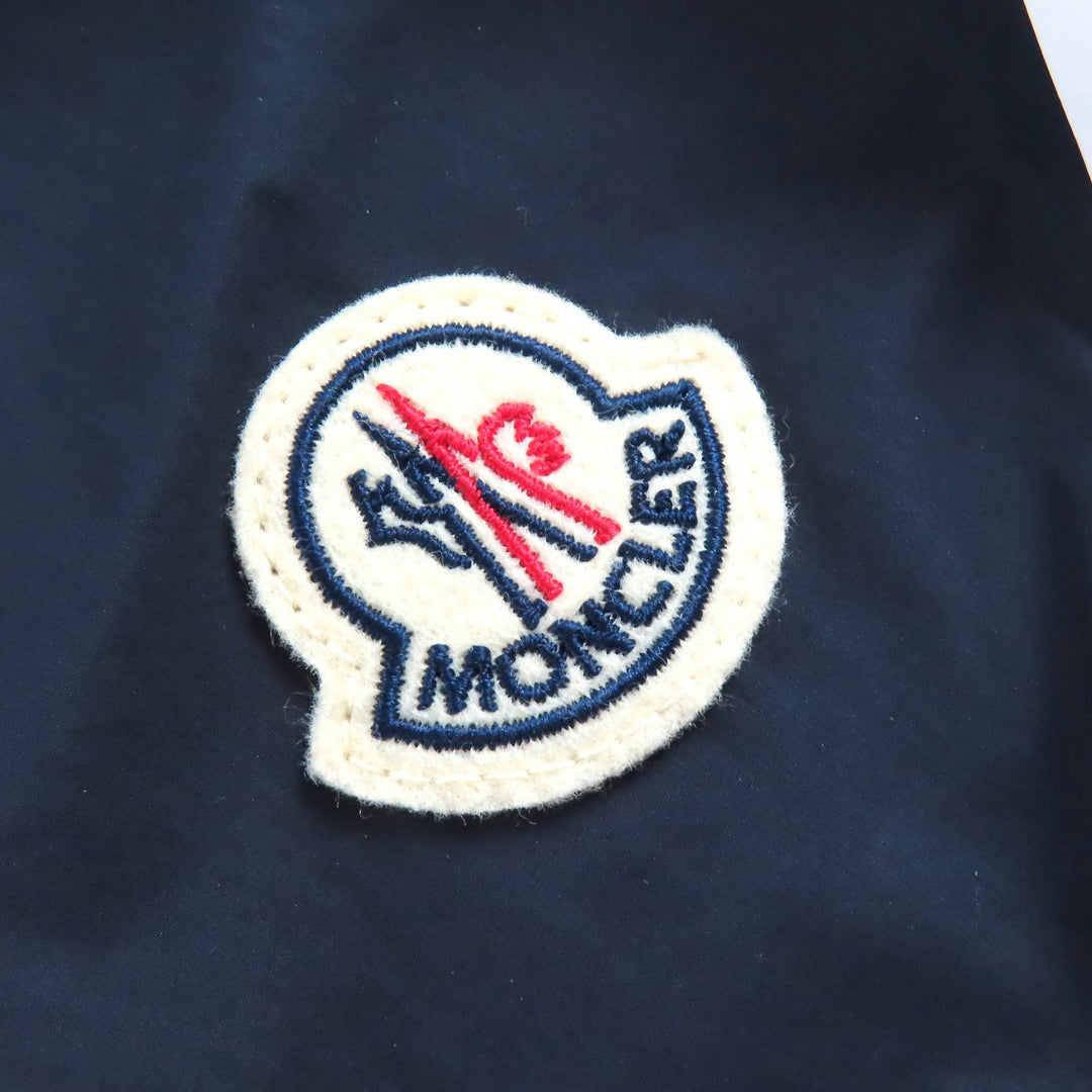 Great MONCLER Nylon jacket FETUQUE Logo patch zip hoodie Navy polyester mens