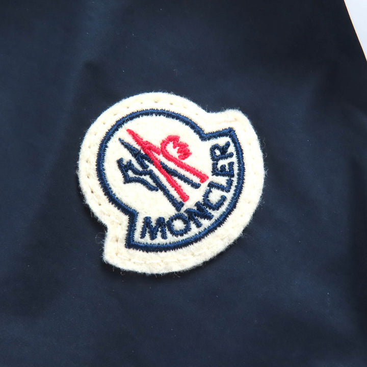 Great MONCLER Nylon jacket FETUQUE Logo patch zip hoodie Navy polyester mens