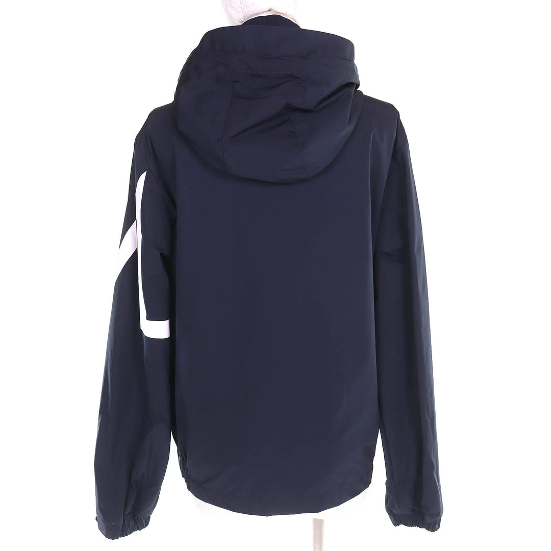 Great MONCLER Nylon jacket FETUQUE Logo patch zip hoodie Navy polyester mens