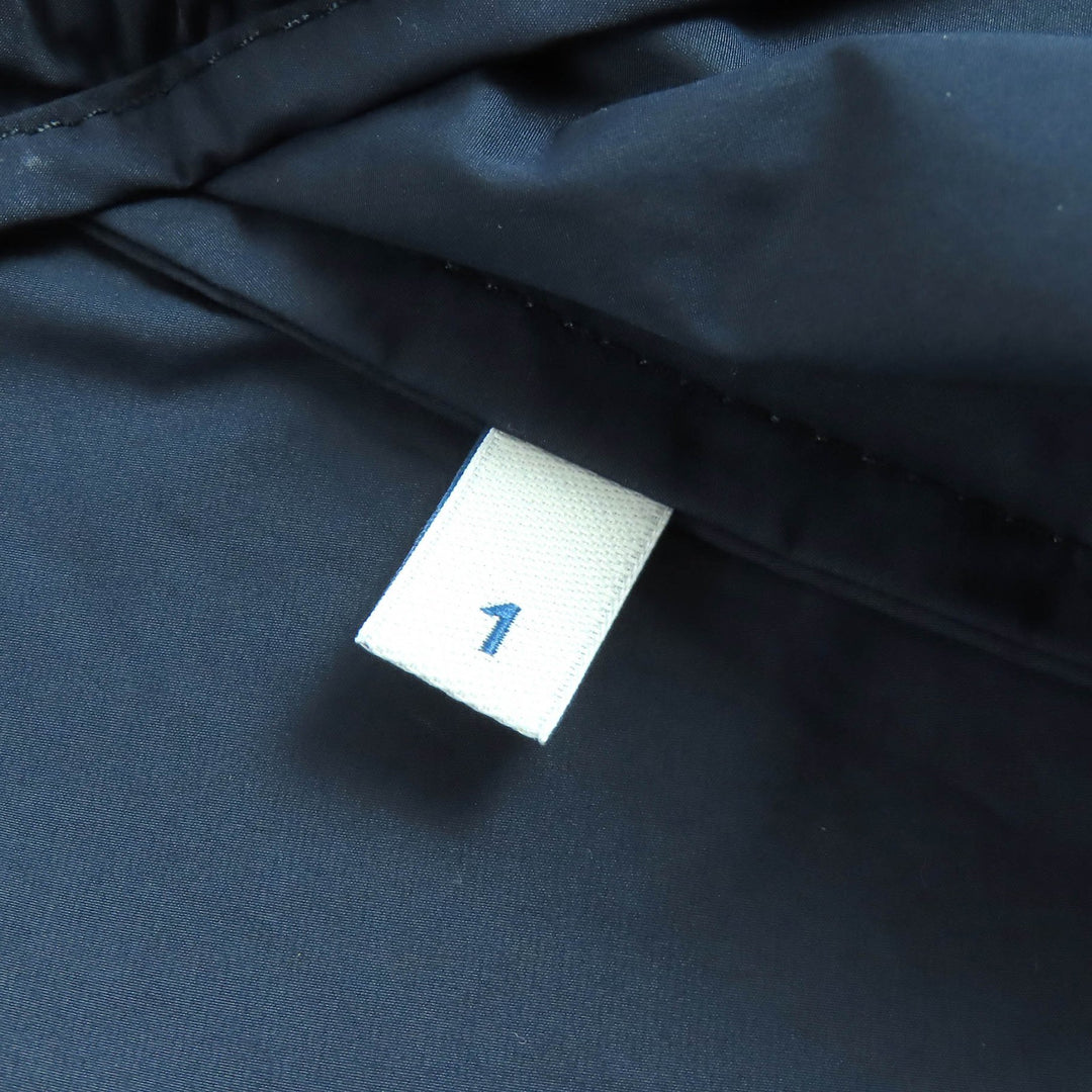 Great MONCLER Nylon jacket FETUQUE Logo patch zip hoodie Navy polyester mens