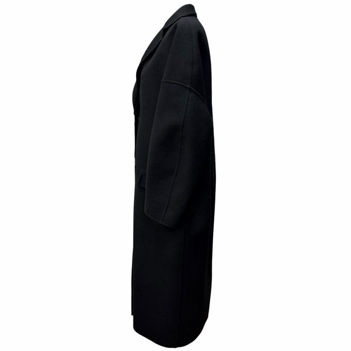 Excellent DRAWER coat Drop sleeves with logo buttons black wool 38 6525-299-0618