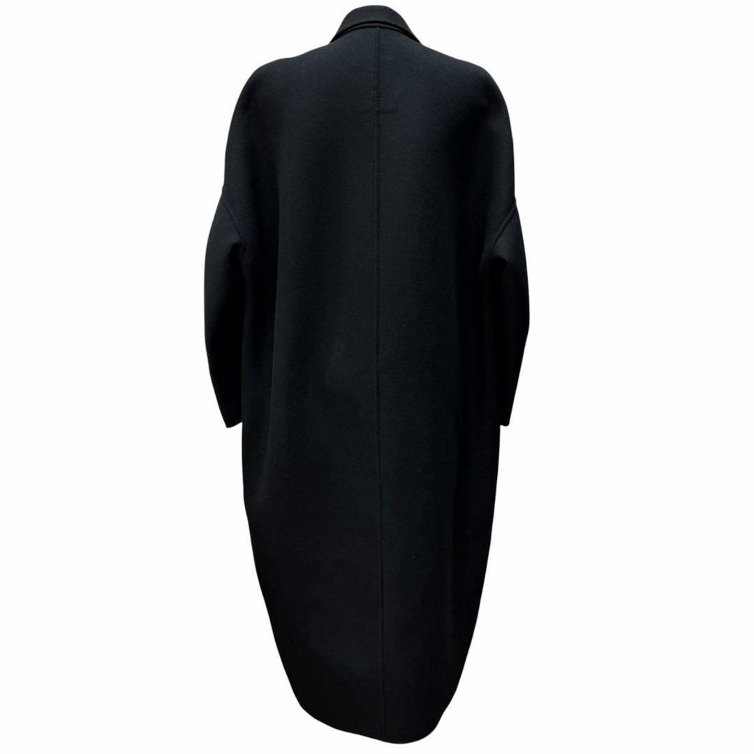 Excellent DRAWER coat Drop sleeves with logo buttons black wool 38 6525-299-0618
