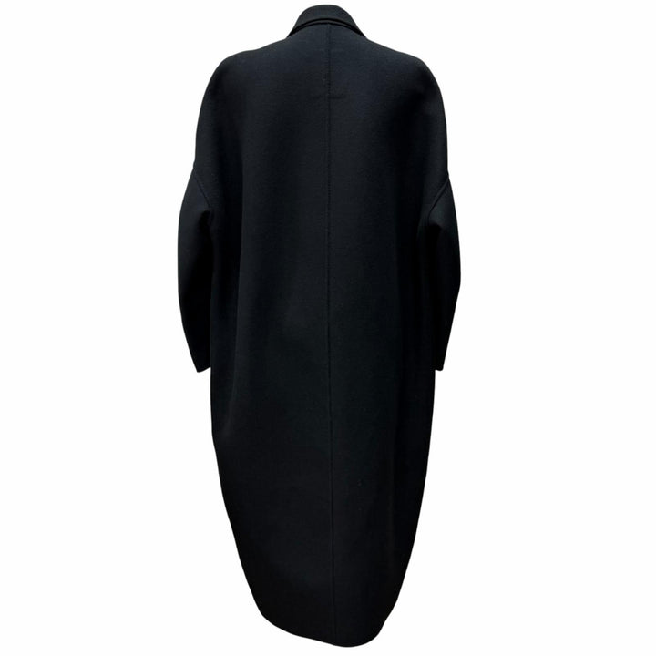 Excellent DRAWER coat Drop sleeves with logo buttons black wool 38 6525-299-0618