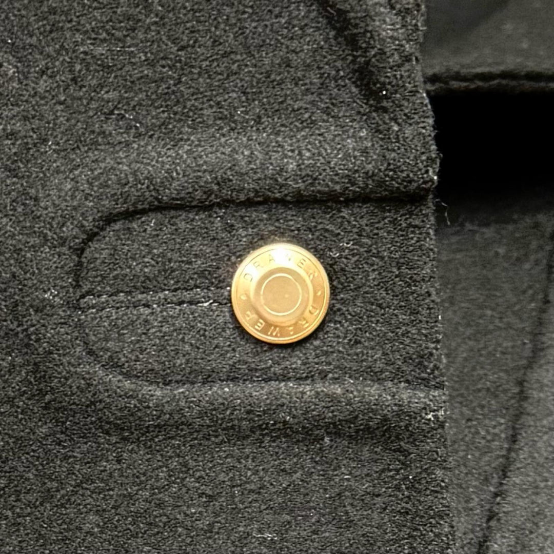 Excellent DRAWER coat Drop sleeves with logo buttons black wool 38 6525-299-0618