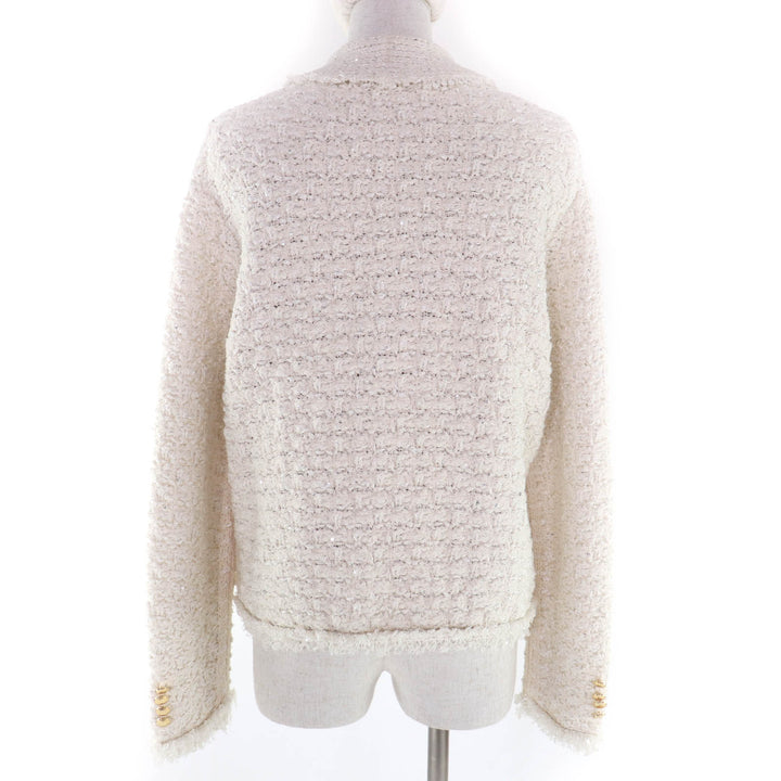 Excellent DRAWER Jacket Logo button 3G tweed sequin knit cotton 6522-199-0758