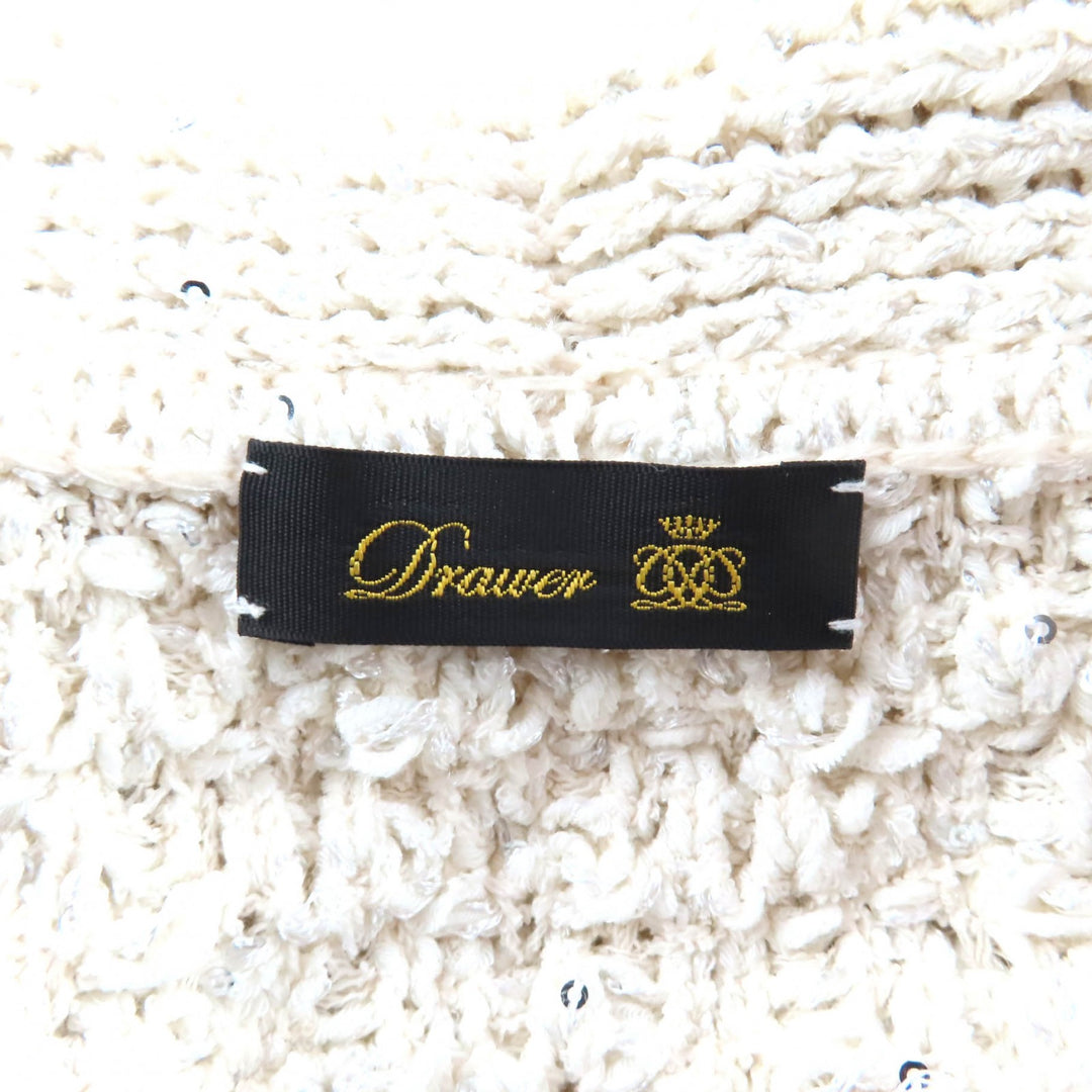 Excellent DRAWER Jacket Logo button 3G tweed sequin knit cotton 6522-199-0758