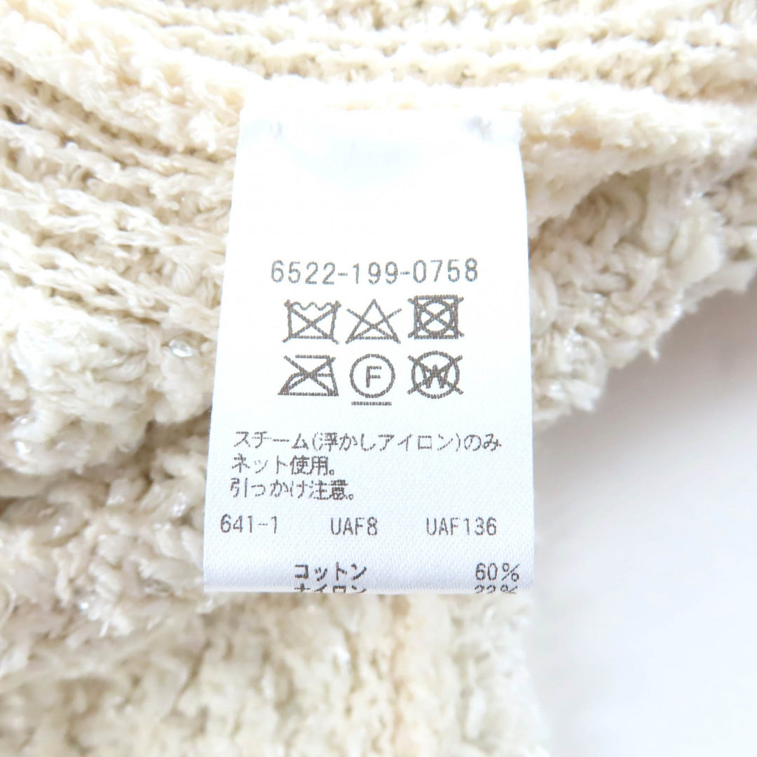Excellent DRAWER Jacket Logo button 3G tweed sequin knit cotton 6522-199-0758