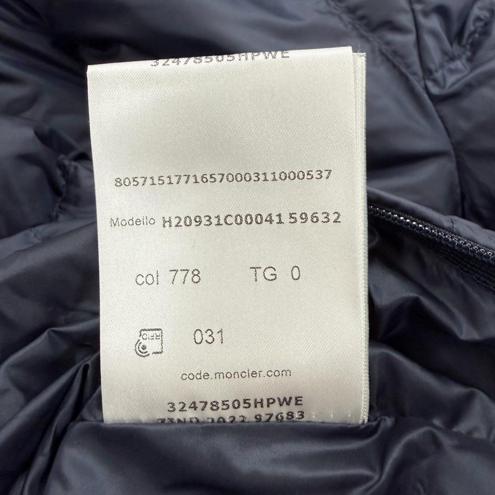 Excellent MONCLER down coat EVETTES Navy polyester Women 0
