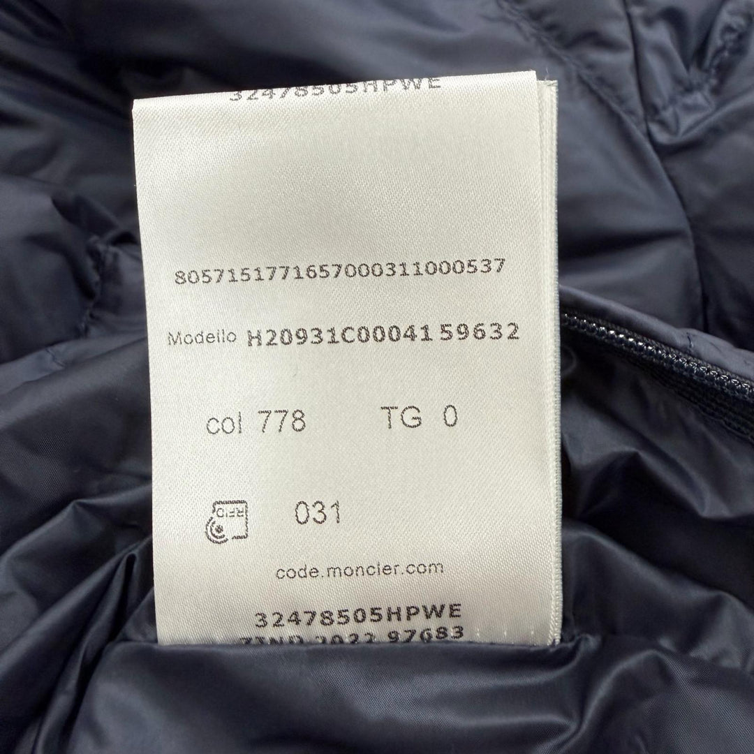 Excellent MONCLER down coat EVETTES Navy polyester Women 0 H20931C00041