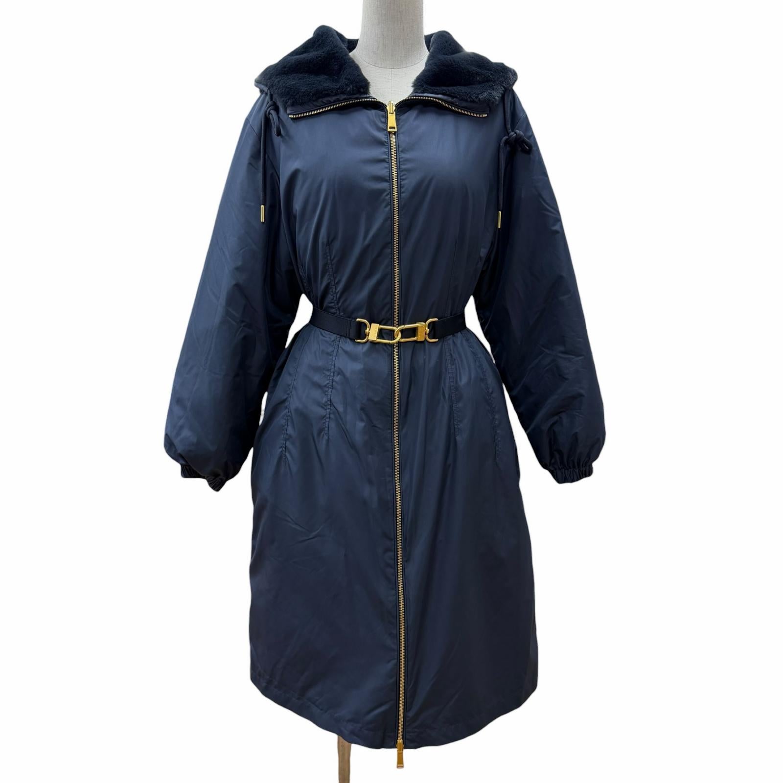 Excellent MONCLER down coat EVETTES Navy polyester Women 0