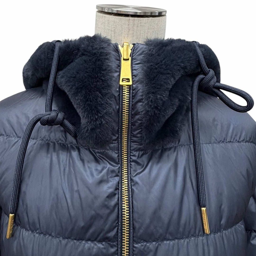 Excellent MONCLER down coat EVETTES Navy polyester Women 0 H20931C00041
