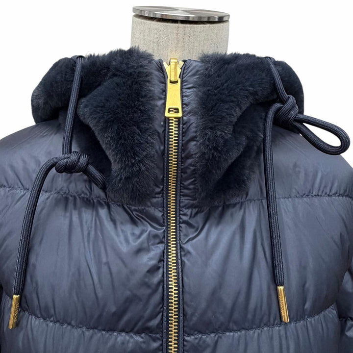 Excellent MONCLER down coat EVETTES Navy polyester Women 0 H20931C00041