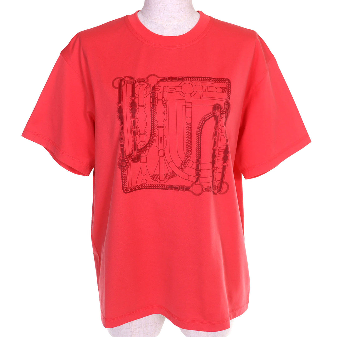 Pristine HERMES Short sleeve T-shirt Cartouche Canoe micro Crew neck 36 5E4647DA