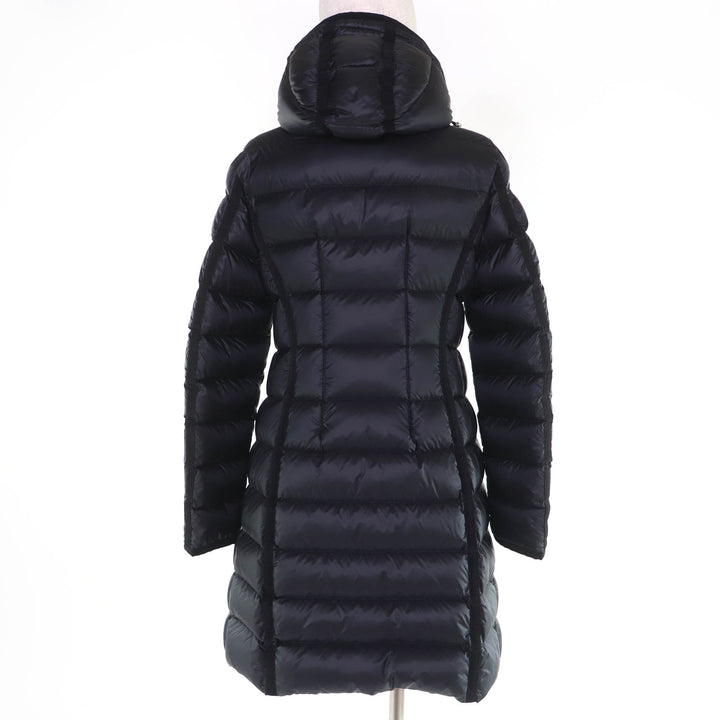 Great MONCLER down coat HERMINE Logo patch and hood black Nylon Women 2