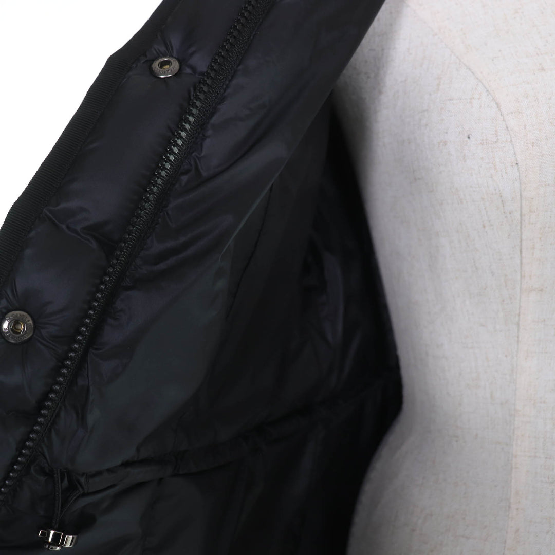 Great MONCLER down coat HERMINE Logo patch and hood black Nylon Women 2