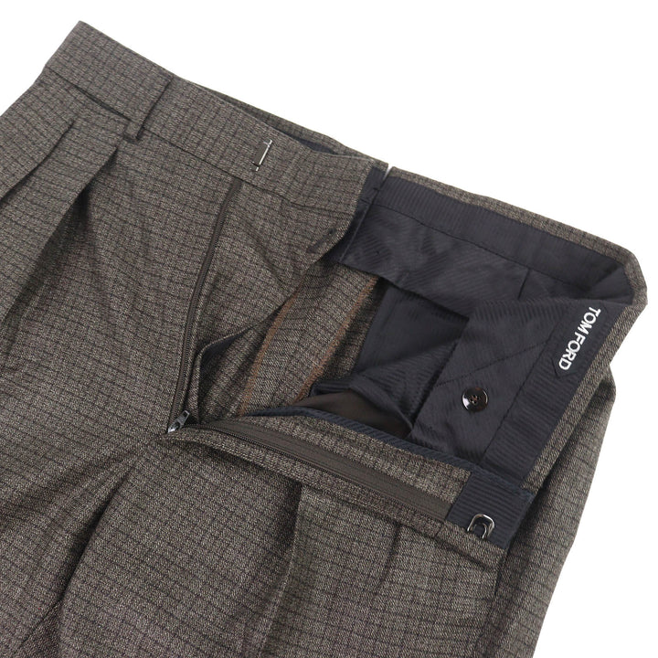 Pristine TOM FORD Pants Check Pattern 100% Wool Slacks 46 322R59 753P42